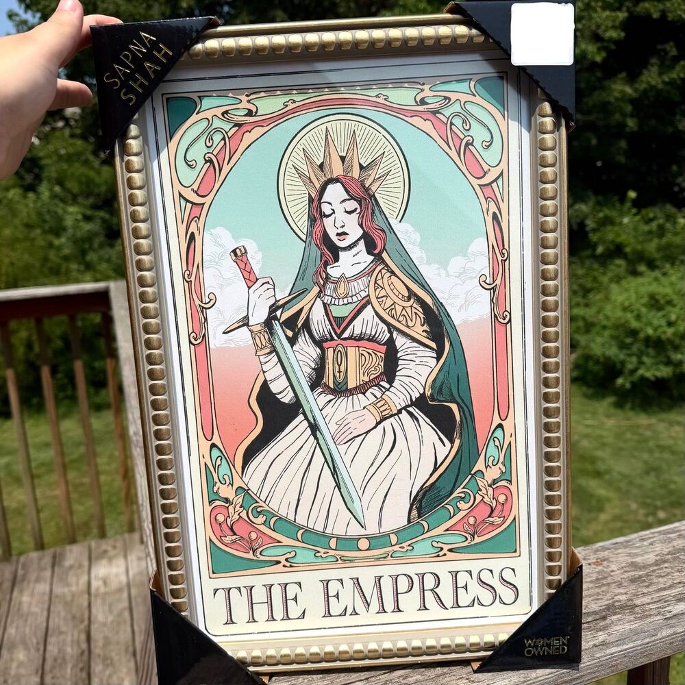NEW Sapna Shah The Empress Tarot Style Framed Wall Art 18x12in